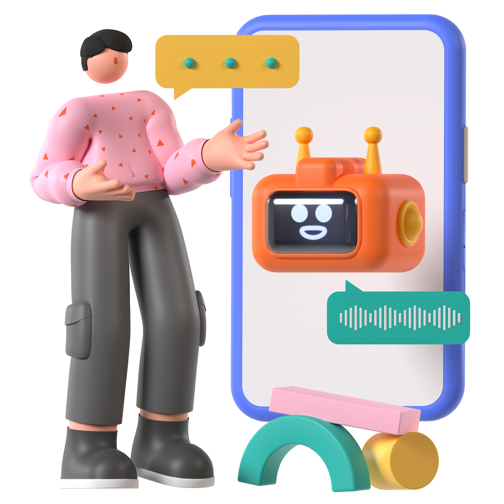 3d illustrative image of Chat bot