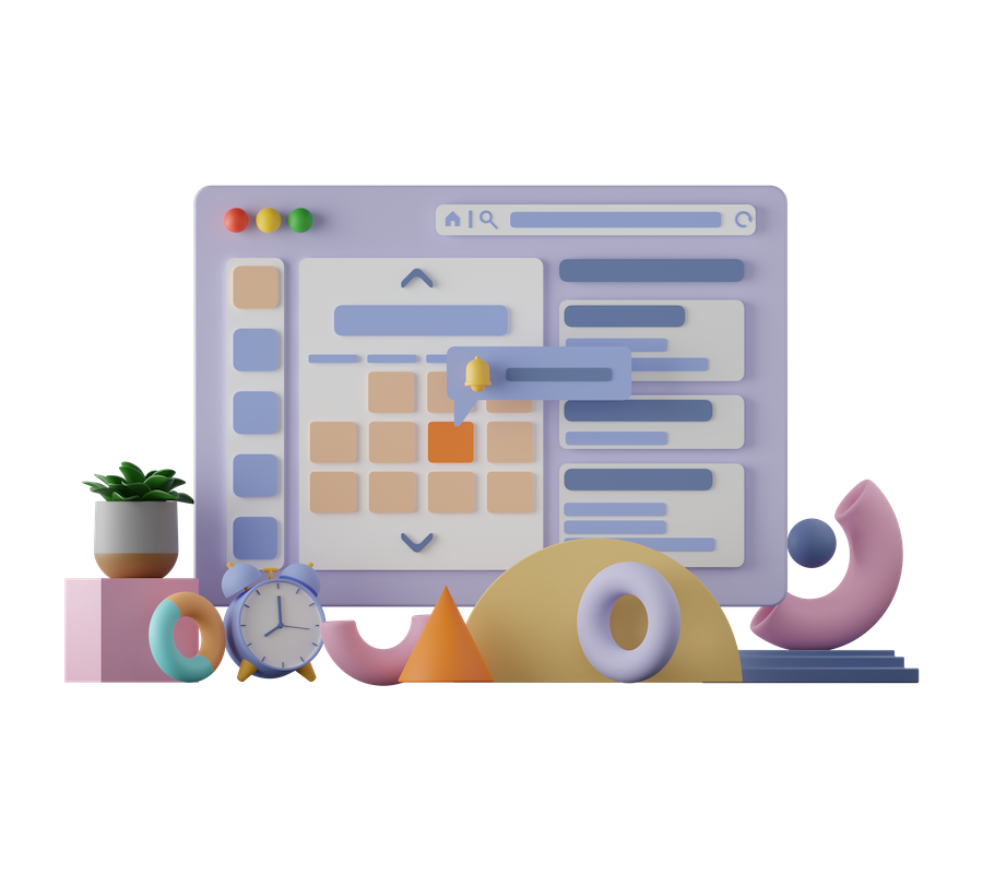 3D Illustrative image for Business Automation/Marketing Automation and Calendar integration