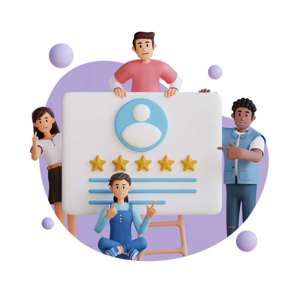 3D illustrative image of Customer Reviews