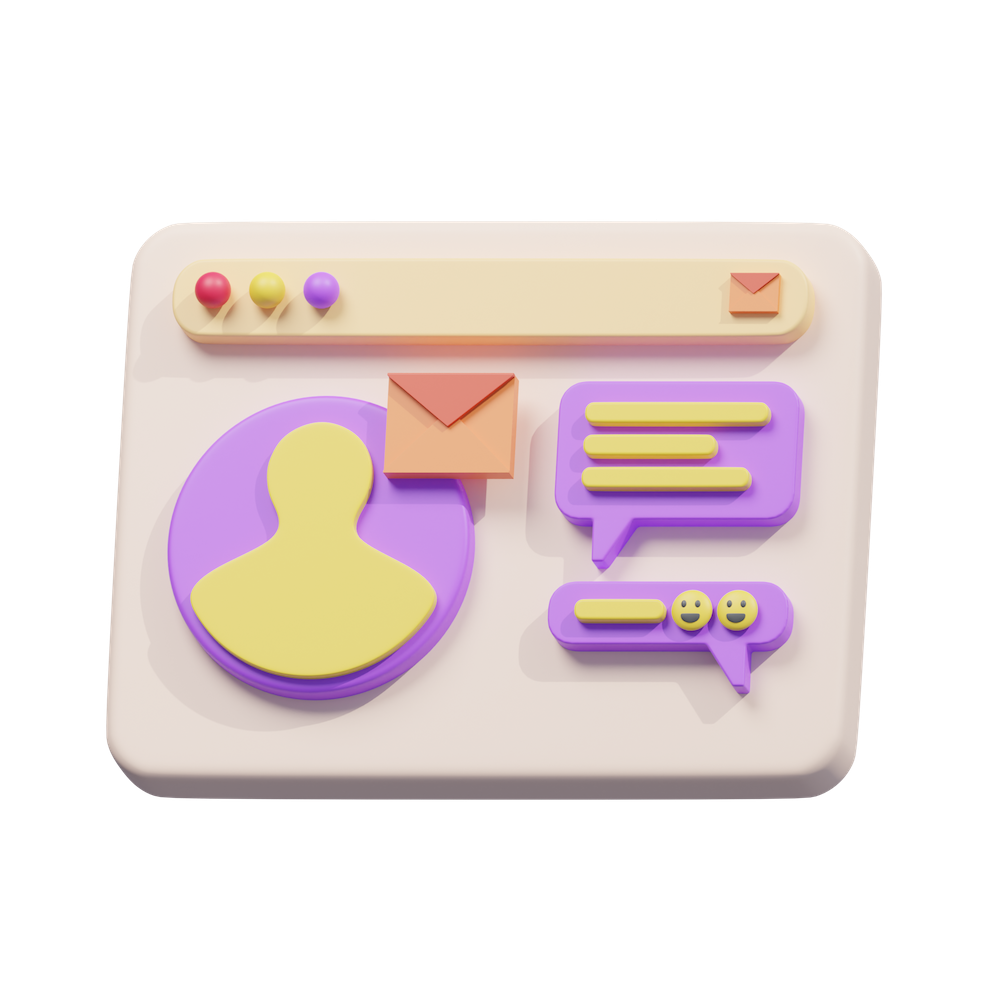 3D illustration of email marketing