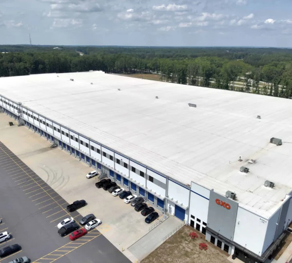 gray and white warehouses in Flowery Branch Georgia Industrial Park